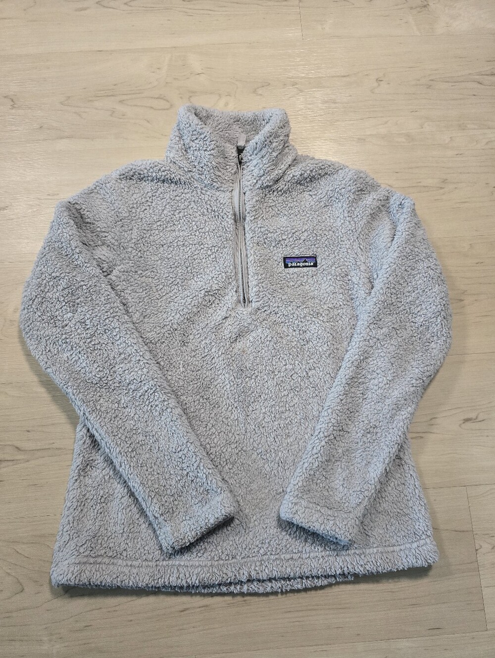 Patagonia Women’s Los Gatos Gray High Pile Fleece 1/4 Zip Pullover Jacket Size S